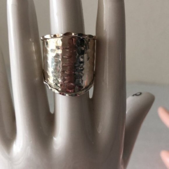 Seed & Sage ATI Sterling Silver 925 Wide Hammered Band Ring Mexico Sz. 9 - Picture 8 of 16